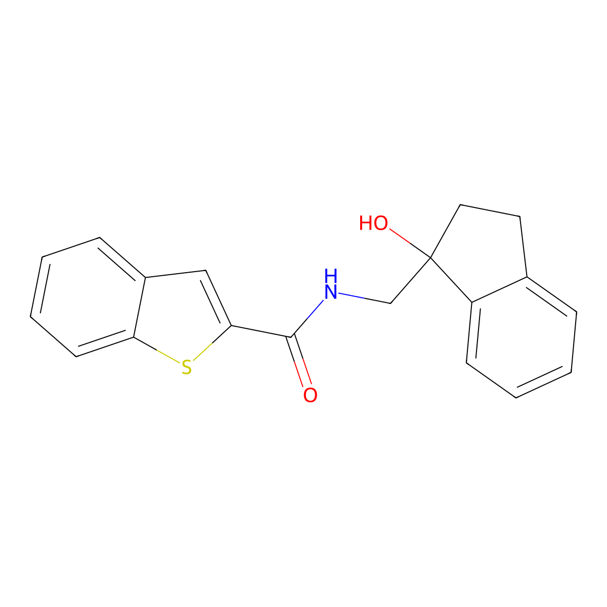 N-((1-hydroxy-2,3-dihydro-1H-inden-1-yl)methyl)benzo[b]thiophene-2-carboxamide molecular structure, CAS 2034409-29-3