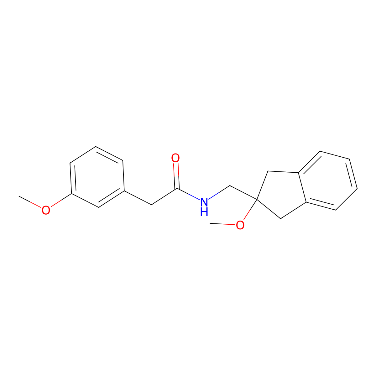 N-[(2-methoxy-2,3-dihydro-1H-inden-2-yl)methyl]-2-(3-methoxyphenyl)acetamide molecular structure, CAS 2034409-39-5