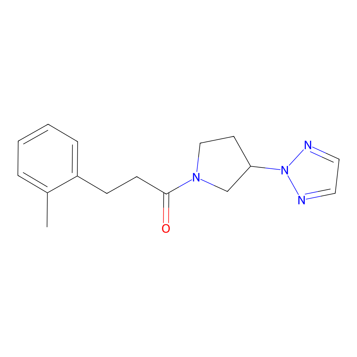 1-(3-(2H-1,2,3-triazol-2-yl)pyrrolidin-1-yl)-3-(o-tolyl)propan-1-one molecular structure, CAS 2034409-40-8