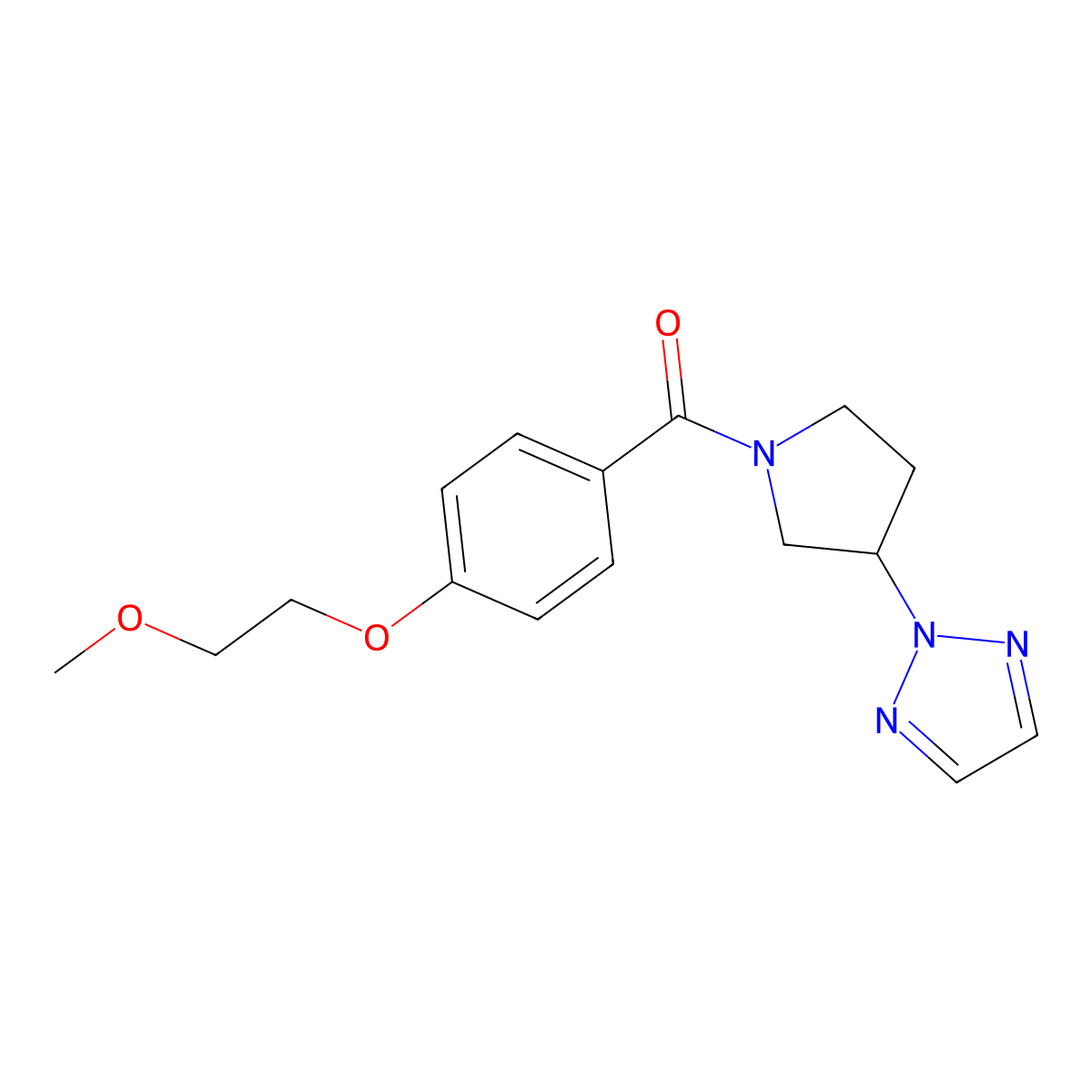 (3-(2H-1,2,3-triazol-2-yl)pyrrolidin-1-yl)(4-(2-methoxyethoxy)phenyl)methanone molecular structure, CAS 2034409-45-3