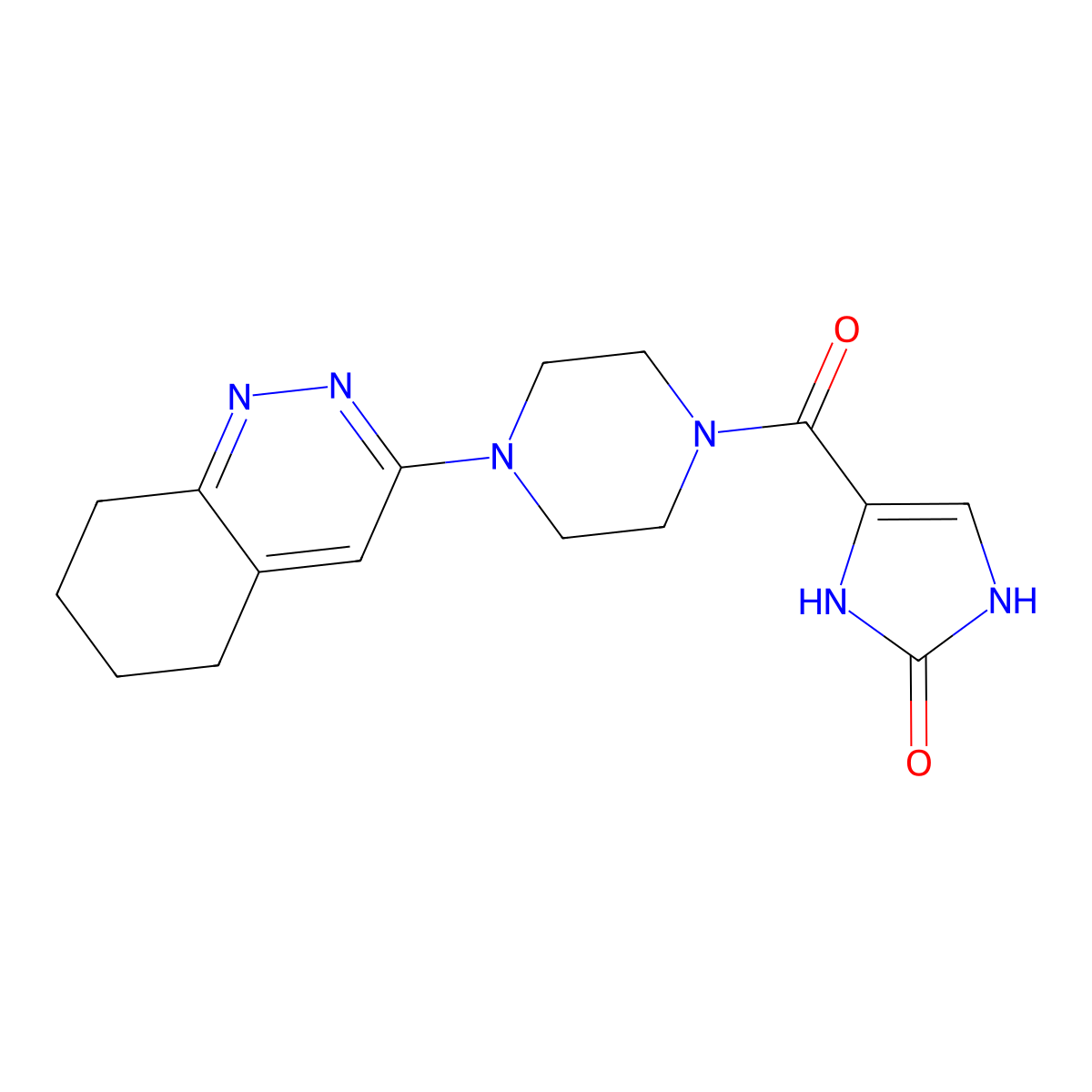 4-(4-(5,6,7,8-tetrahydrocinnolin-3-yl)piperazine-1-carbonyl)-1H-imidazol-2(3H)-one molecular structure, CAS 2034409-49-7