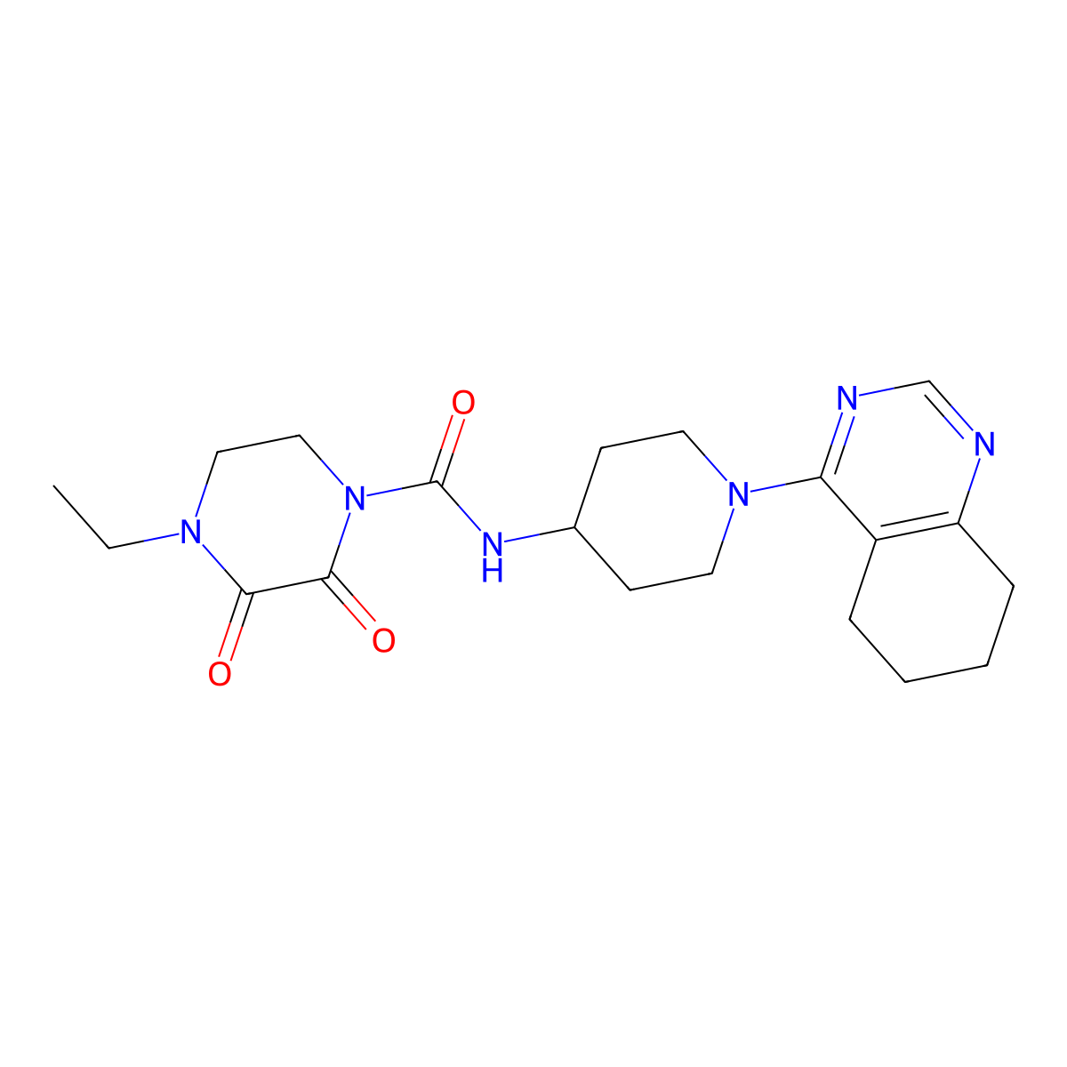 4-ethyl-2,3-dioxo-N-[1-(5,6,7,8-tetrahydroquinazolin-4-yl)piperidin-4-yl]piperazine-1-carboxamide molecular structure, CAS 2034409-58-8