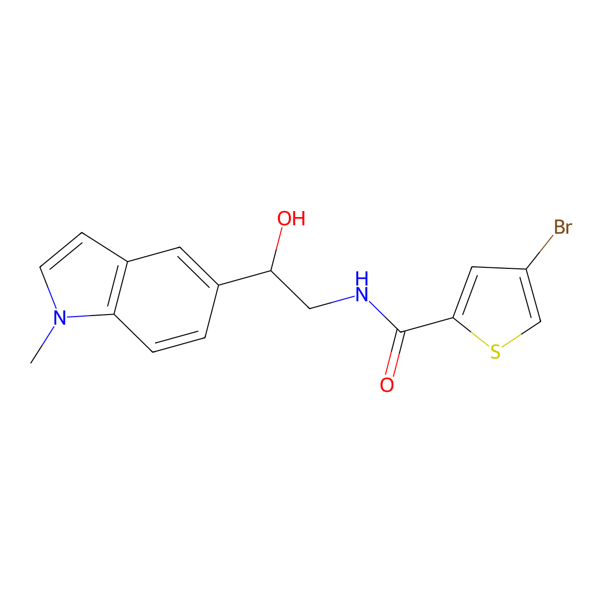 4-bromo-N-[2-hydroxy-2-(1-methyl-1H-indol-5-yl)ethyl]thiophene-2-carboxamide molecular structure, CAS 2034409-64-6