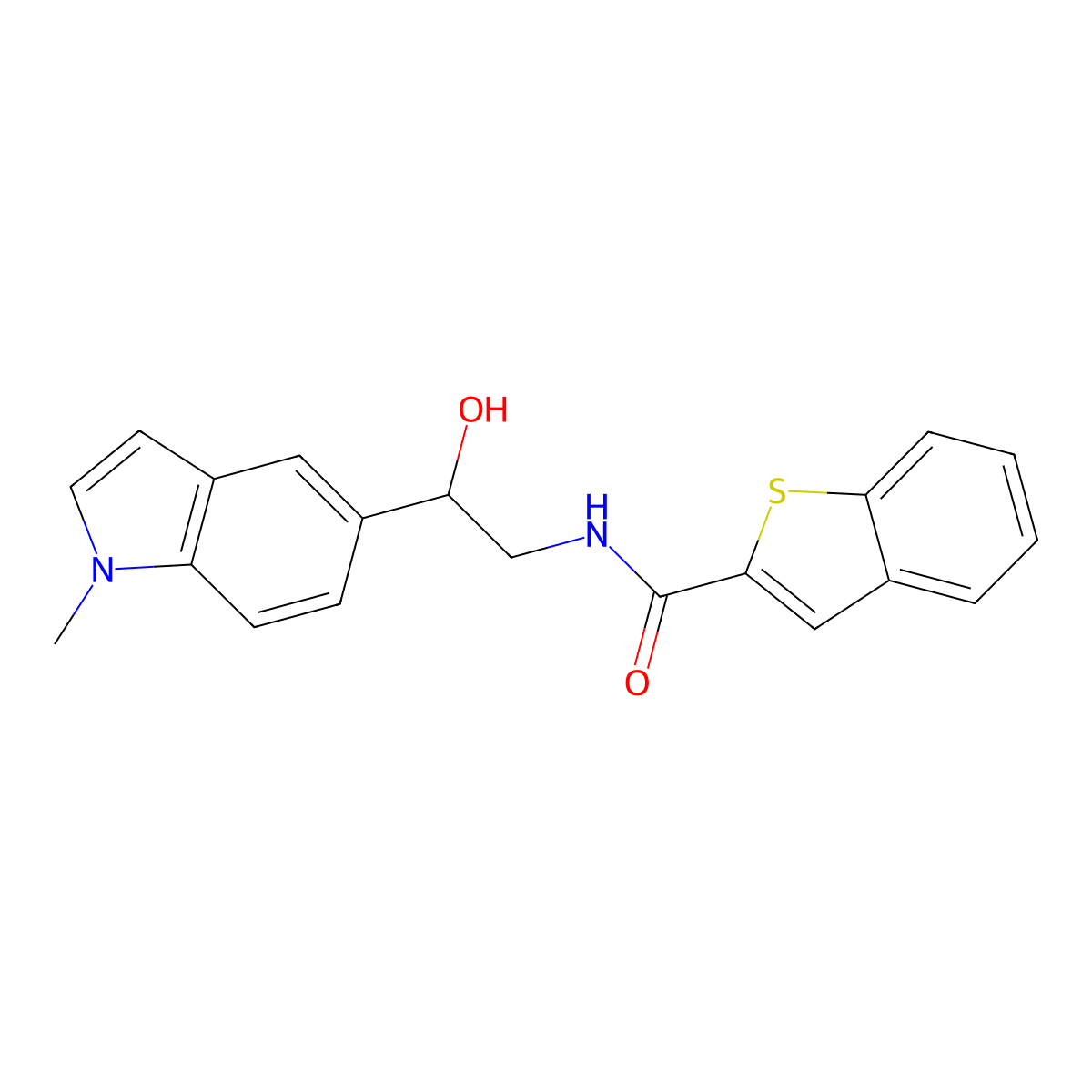 N-(2-hydroxy-2-(1-methyl-1H-indol-5-yl)ethyl)benzo[b]thiophene-2-carboxamide molecular structure, CAS 2034409-71-5