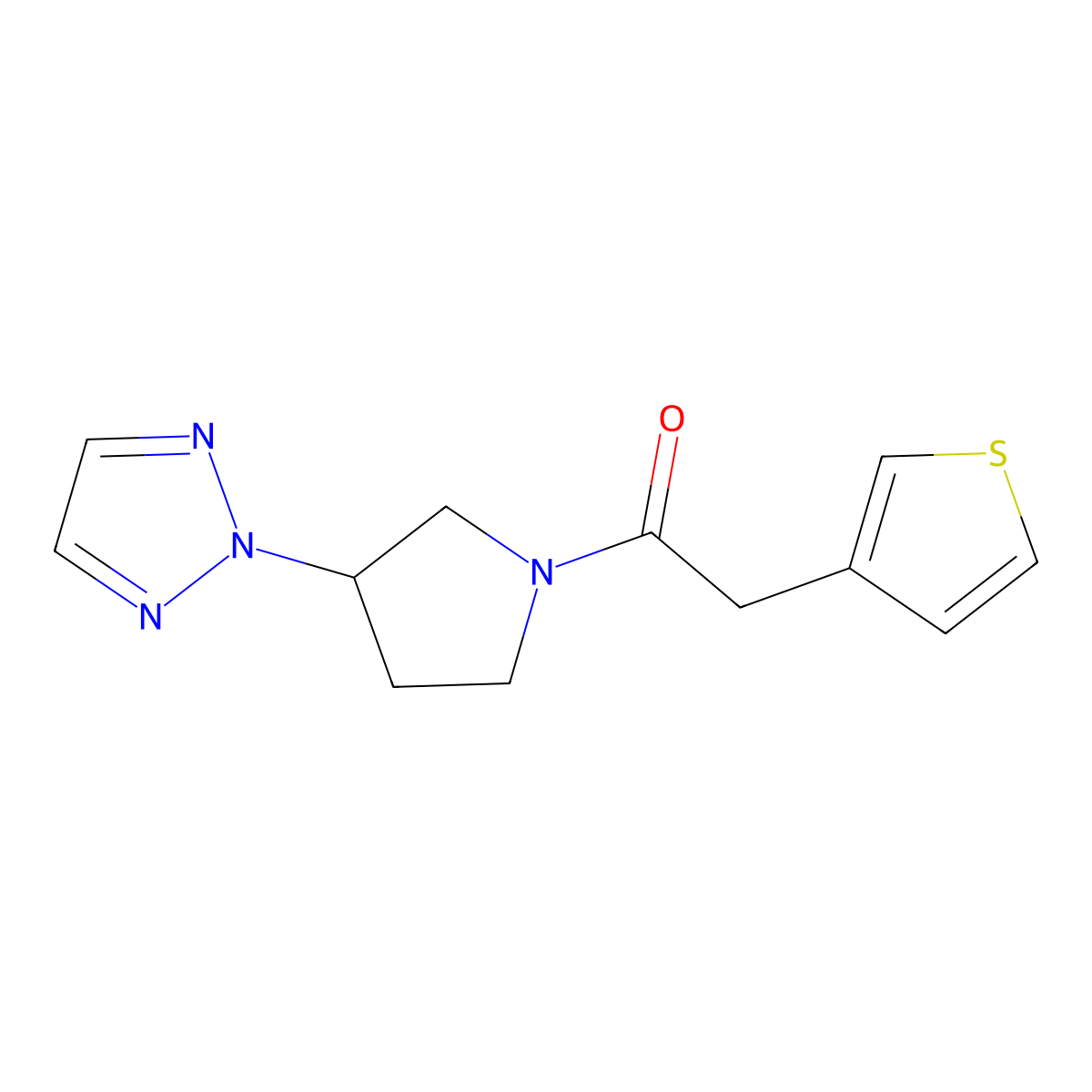 1-(3-(2H-1,2,3-triazol-2-yl)pyrrolidin-1-yl)-2-(thiophen-3-yl)ethanone molecular structure, CAS 2034409-73-7