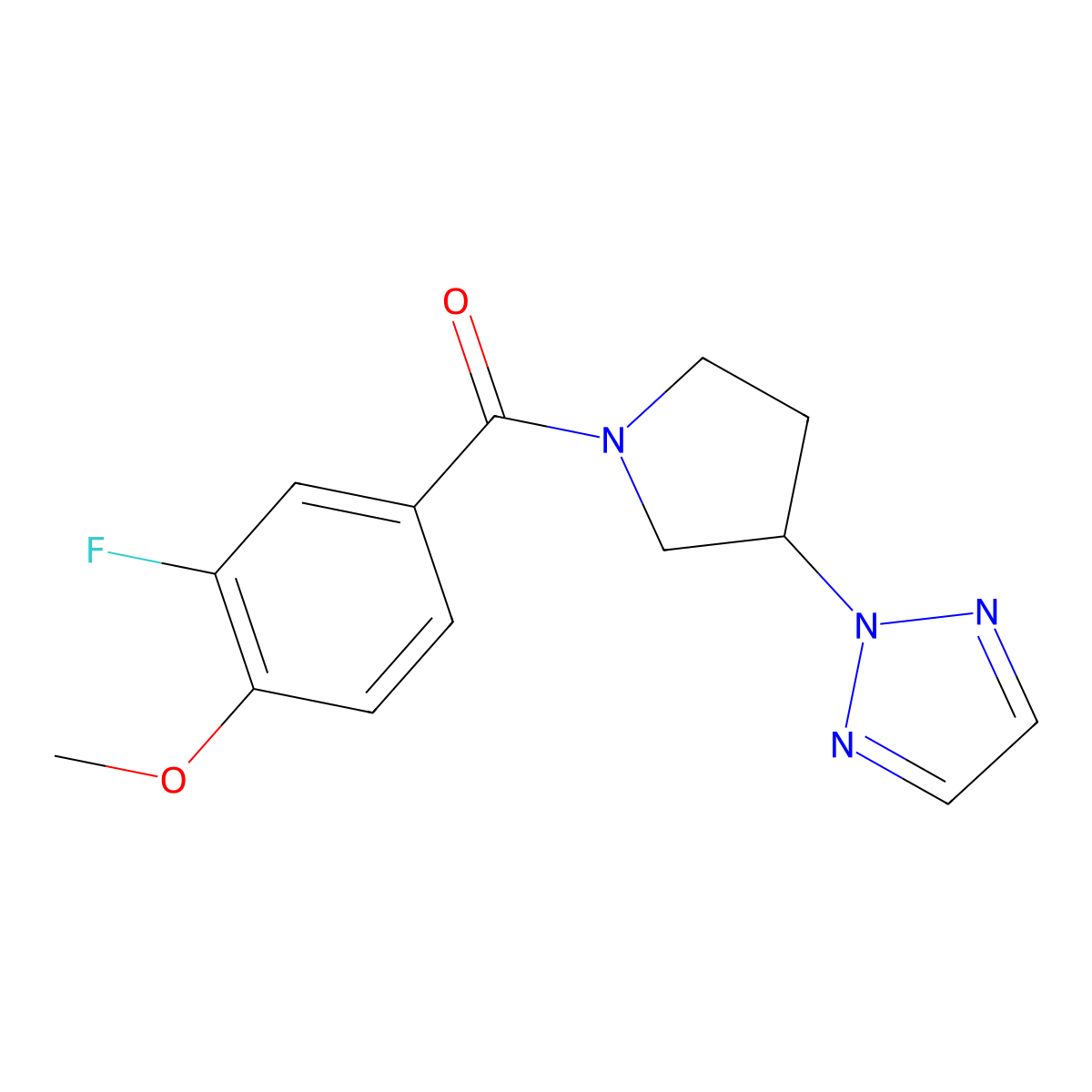 (3-(2H-1,2,3-triazol-2-yl)pyrrolidin-1-yl)(3-fluoro-4-methoxyphenyl)methanone molecular structure, CAS 2034409-82-8