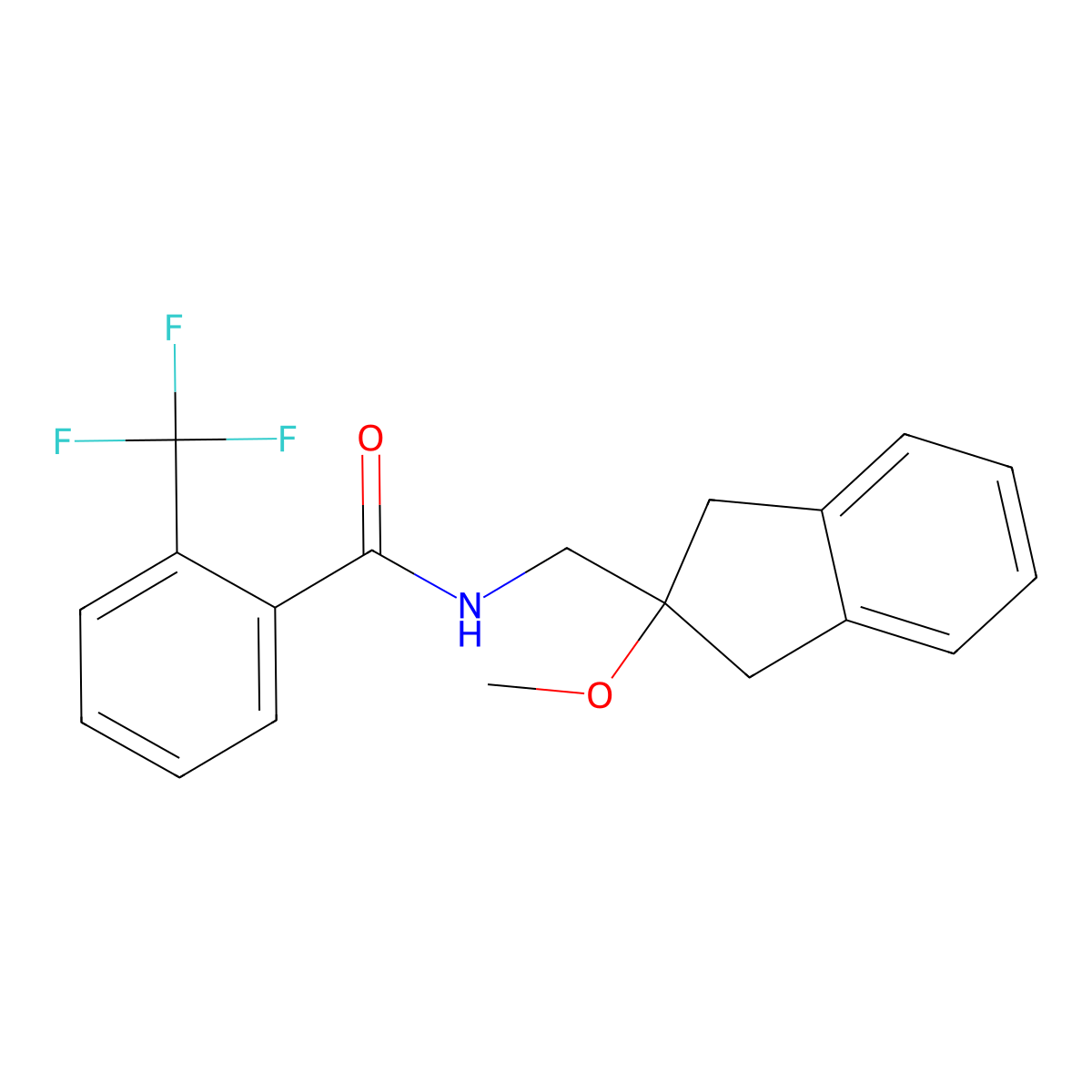 N-[(2-methoxy-2,3-dihydro-1H-inden-2-yl)methyl]-2-(trifluoromethyl)benzamide molecular structure, CAS 2034409-92-0