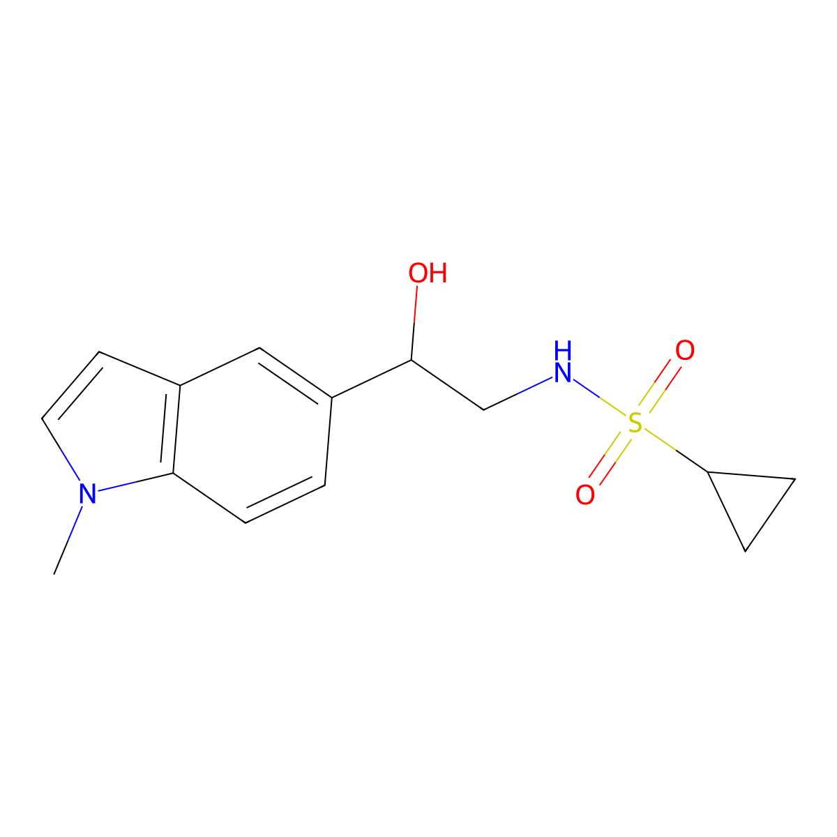 N-[2-hydroxy-2-(1-methyl-1H-indol-5-yl)ethyl]cyclopropanesulfonamide molecular structure, CAS 2034409-97-5