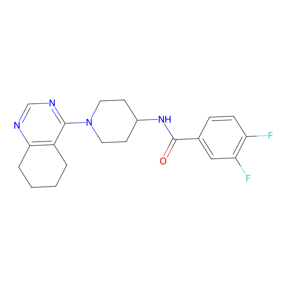 3,4-difluoro-N-[1-(5,6,7,8-tetrahydroquinazolin-4-yl)piperidin-4-yl]benzamide molecular structure, CAS 2034409-99-7