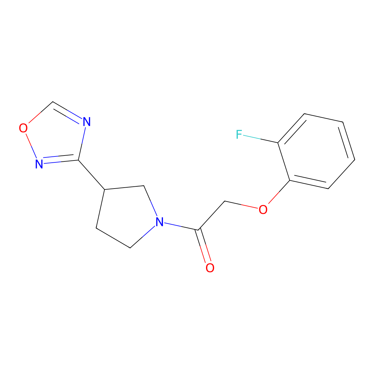 1-(3-(1,2,4-Oxadiazol-3-yl)pyrrolidin-1-yl)-2-(2-fluorophenoxy)ethanone molecular structure, CAS 2034410-01-8