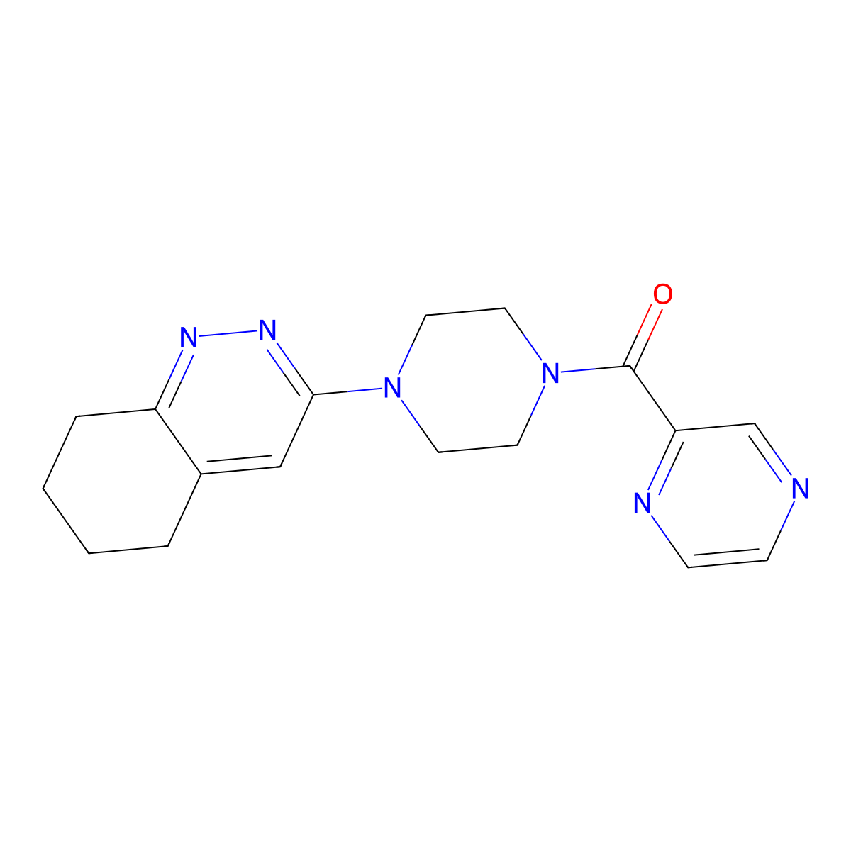 Pyrazin-2-yl(4-(5,6,7,8-tetrahydrocinnolin-3-yl)piperazin-1-yl)methanone molecular structure, CAS 2034410-04-1