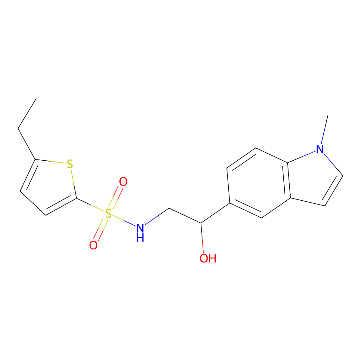 5-ethyl-N-[2-hydroxy-2-(1-methyl-1H-indol-5-yl)ethyl]thiophene-2-sulfonamide molecular structure, CAS 2034410-13-2