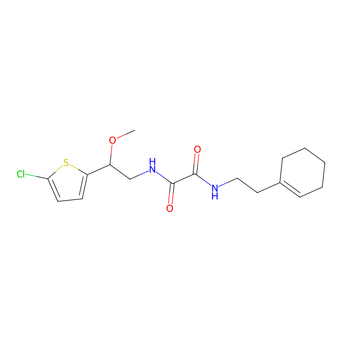 N1-(2-(5-chlorothiophen-2-yl)-2-methoxyethyl)-N2-(2-(cyclohex-1-en-1-yl)ethyl)oxalamide molecular structure, CAS 2034410-15-4