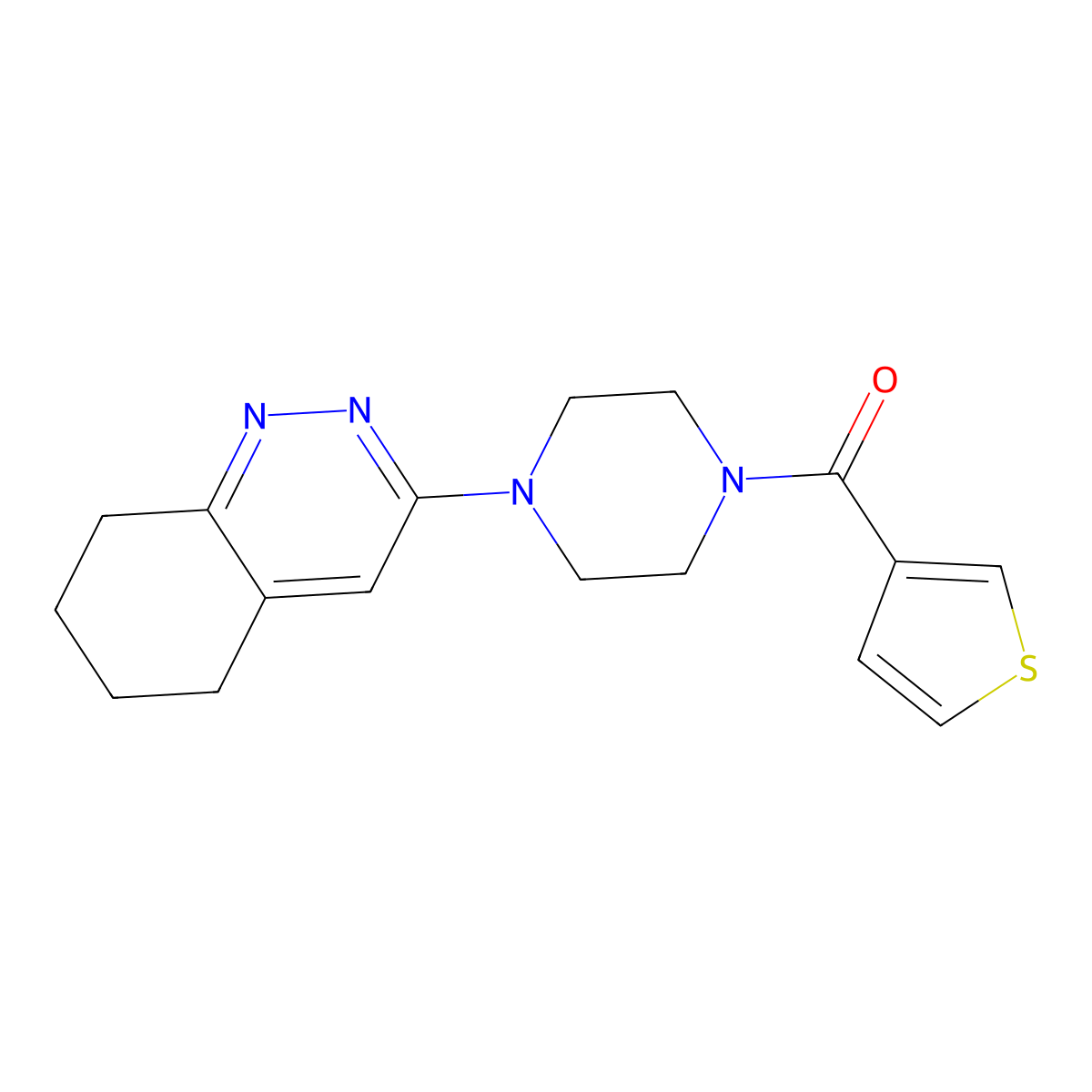 (4-(5,6,7,8-Tetrahydrocinnolin-3-yl)piperazin-1-yl)(thiophen-3-yl)methanone molecular structure, CAS 2034410-22-3