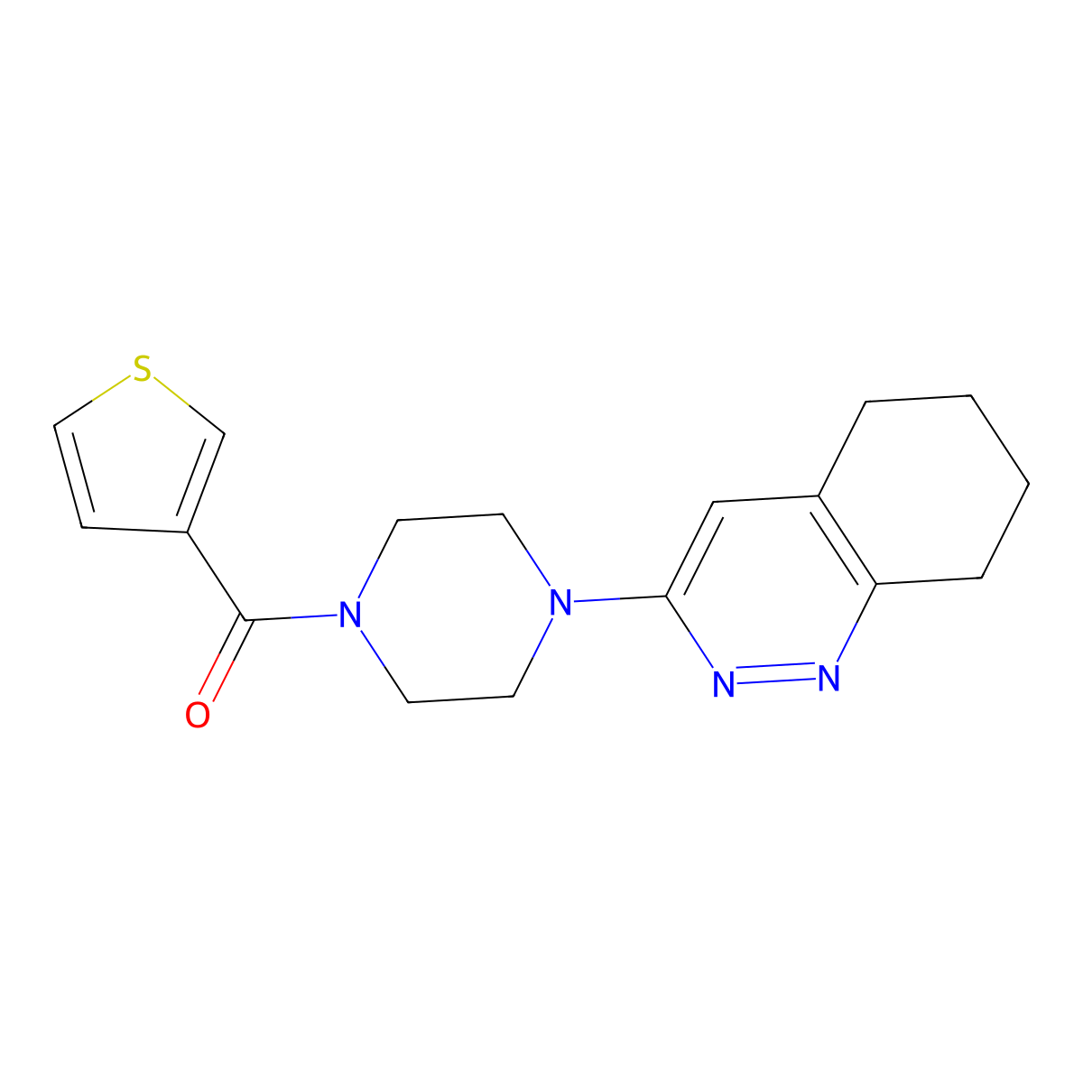 (4-(5,6,7,8-Tetrahydrocinnolin-3-yl)piperazin-1-yl)(thiophen-3-yl)methanone molecular structure, CAS 2034410-22-3