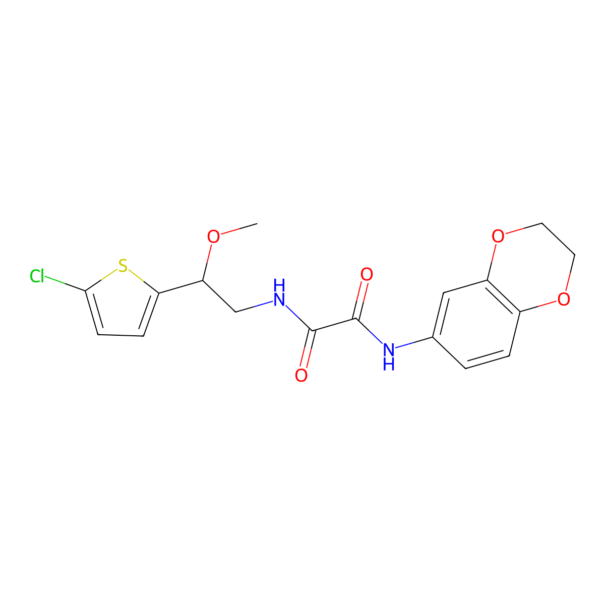N1-(2-(5-chlorothiophen-2-yl)-2-methoxyethyl)-N2-(2,3-dihydrobenzo[b][1,4]dioxin-6-yl)oxalamide molecular structure, CAS 2034410-28-9
