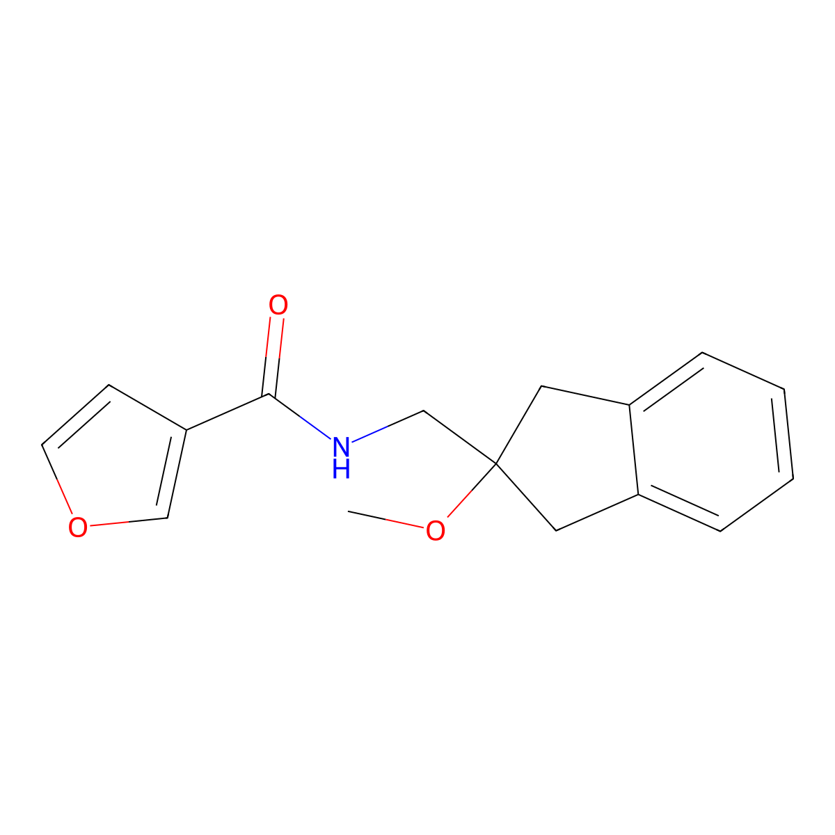 N-((2-methoxy-2,3-dihydro-1H-inden-2-yl)methyl)furan-3-carboxamide molecular structure, CAS 2034410-29-0