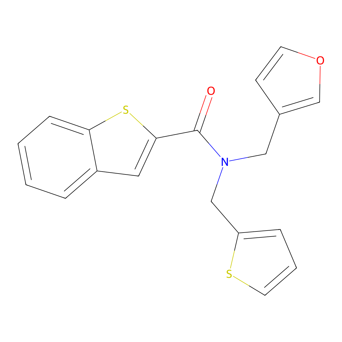 N-(furan-3-ylmethyl)-N-(thiophen-2-ylmethyl)benzo[b]thiophene-2-carboxamide molecular structure, CAS 2034410-30-3