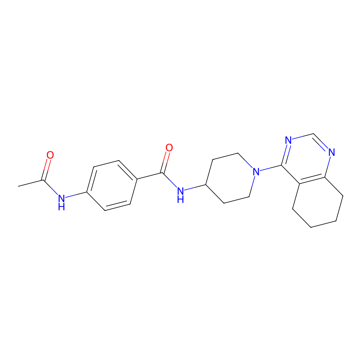 4-acetamido-N-[1-(5,6,7,8-tetrahydroquinazolin-4-yl)piperidin-4-yl]benzamide molecular structure, CAS 2034410-34-7