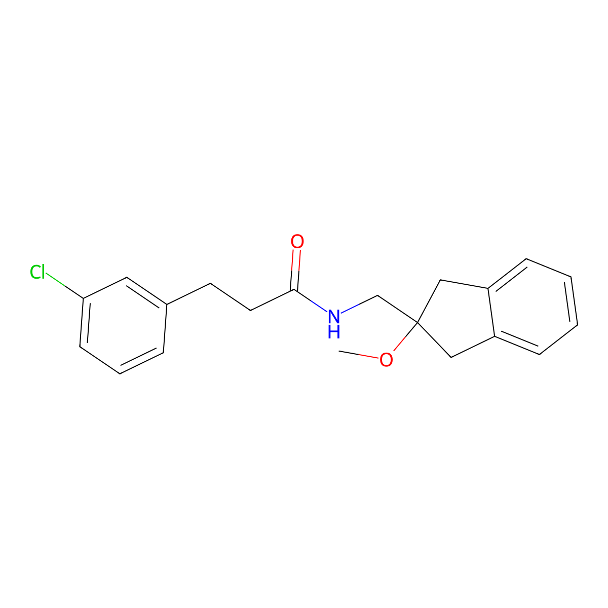 3-(3-chlorophenyl)-N-[(2-methoxy-2,3-dihydro-1H-inden-2-yl)methyl]propanamide molecular structure, CAS 2034410-51-8