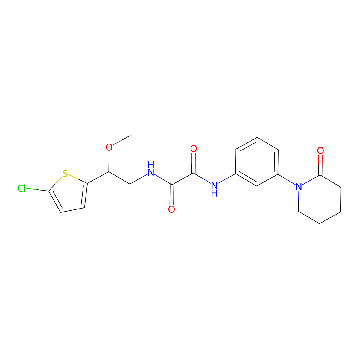 N1-(2-(5-chlorothiophen-2-yl)-2-methoxyethyl)-N2-(3-(2-oxopiperidin-1-yl)phenyl)oxalamide molecular structure, CAS 2034410-52-9