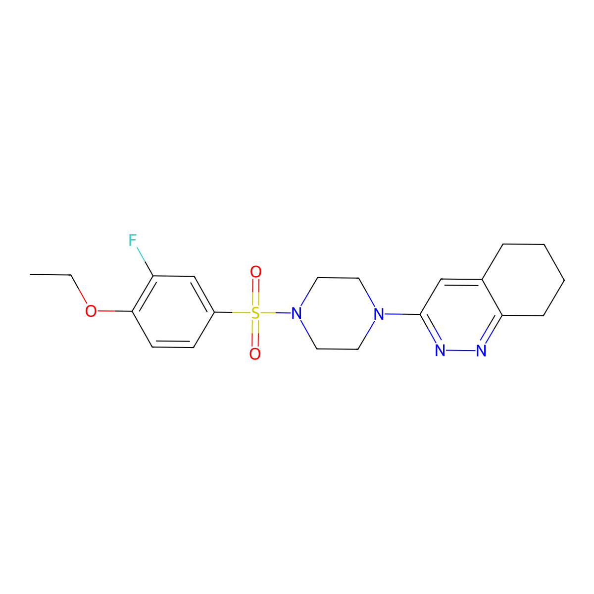 3-(4-((4-Ethoxy-3-fluorophenyl)sulfonyl)piperazin-1-yl)-5,6,7,8-tetrahydrocinnoline molecular structure, CAS 2034410-53-0