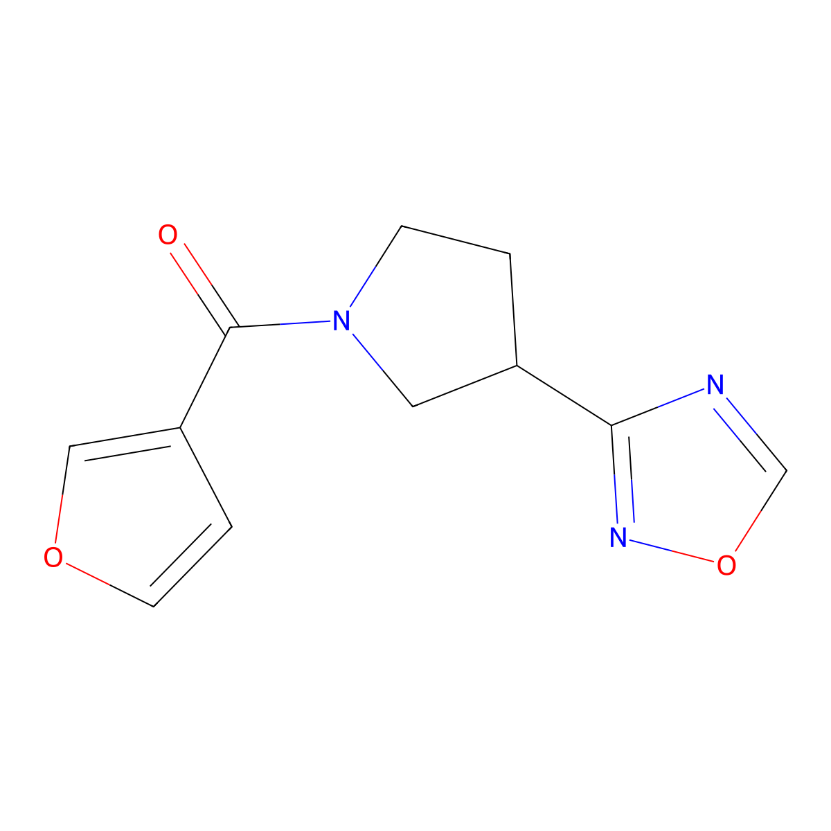 (3-(1,2,4-Oxadiazol-3-yl)pyrrolidin-1-yl)(furan-3-yl)methanone molecular structure, CAS 2034410-55-2