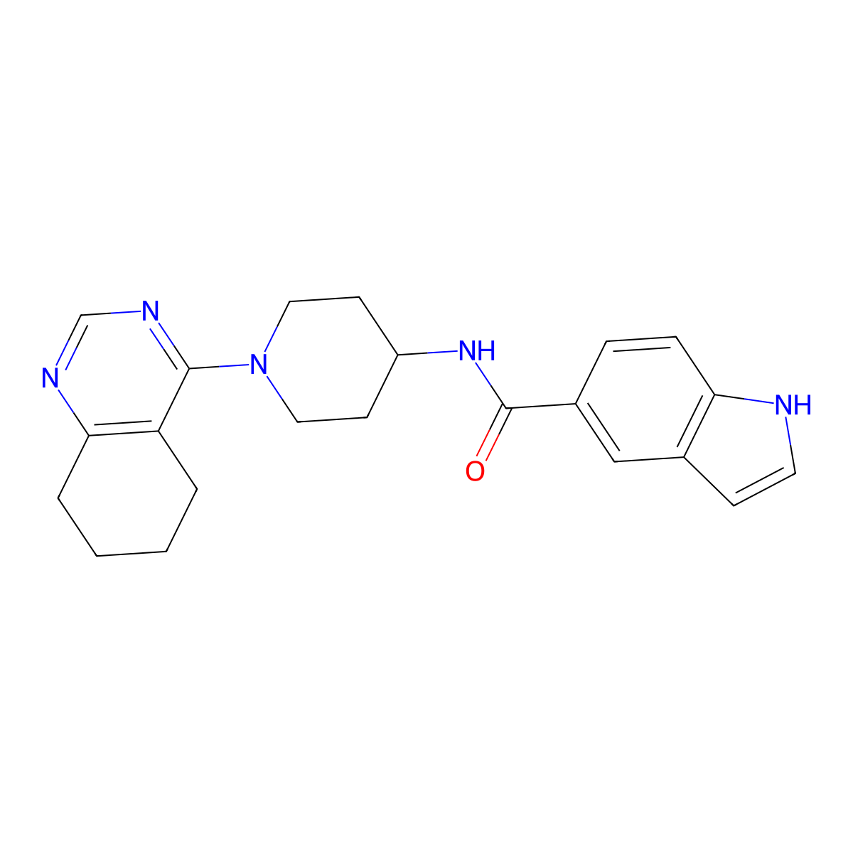 N-[1-(5,6,7,8-tetrahydroquinazolin-4-yl)piperidin-4-yl]-1H-indole-5-carboxamide molecular structure, CAS 2034410-58-5