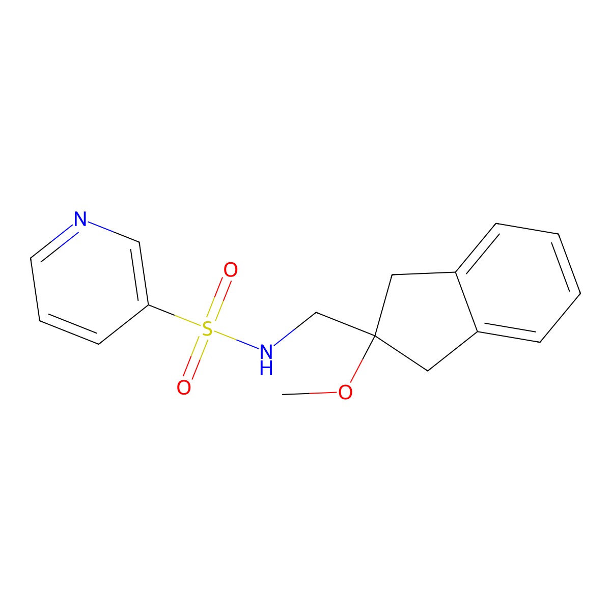 N-[(2-methoxy-2,3-dihydro-1H-inden-2-yl)methyl]pyridine-3-sulfonamide molecular structure, CAS 2034410-60-9