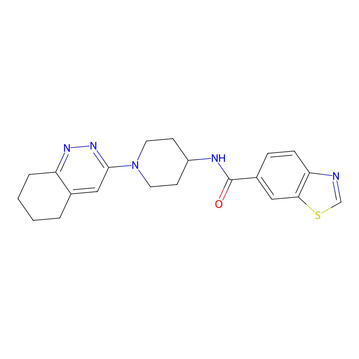 N-(1-(5,6,7,8-tetrahydrocinnolin-3-yl)piperidin-4-yl)benzo[d]thiazole-6-carboxamide molecular structure, CAS 2034410-69-8