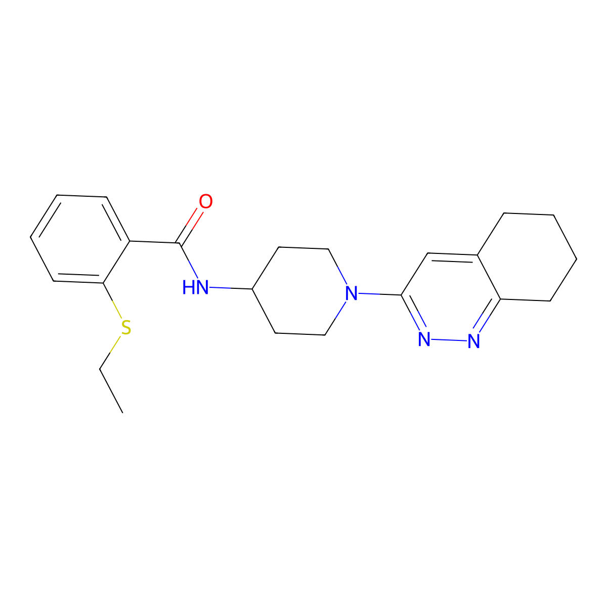 2-(ethylthio)-N-(1-(5,6,7,8-tetrahydrocinnolin-3-yl)piperidin-4-yl)benzamide molecular structure, CAS 2034410-73-4