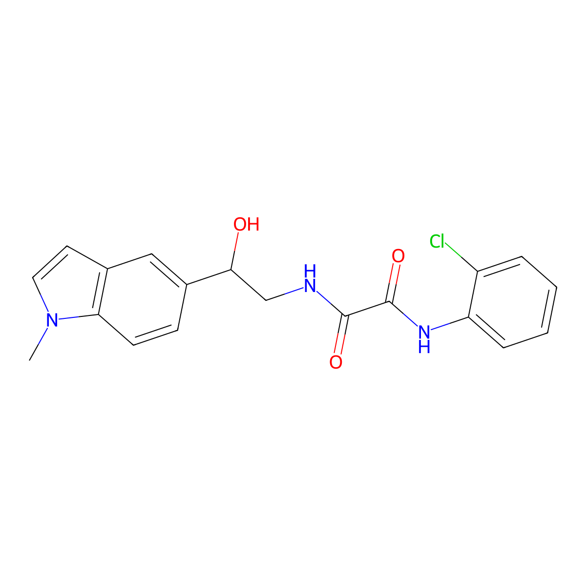 N1-(2-chlorophenyl)-N2-(2-hydroxy-2-(1-methyl-1H-indol-5-yl)ethyl)oxalamide molecular structure, CAS 2034410-79-0