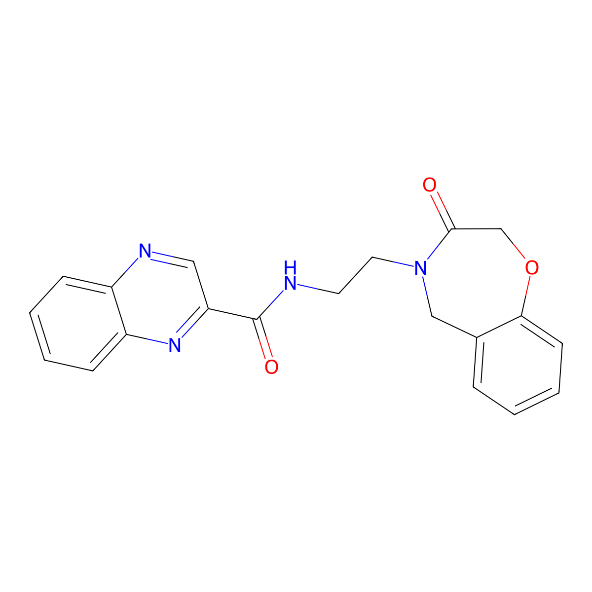 N-(2-(3-oxo-2,3-dihydrobenzo[f][1,4]oxazepin-4(5H)-yl)ethyl)quinoxaline-2-carboxamide molecular structure, CAS 2034410-89-2
