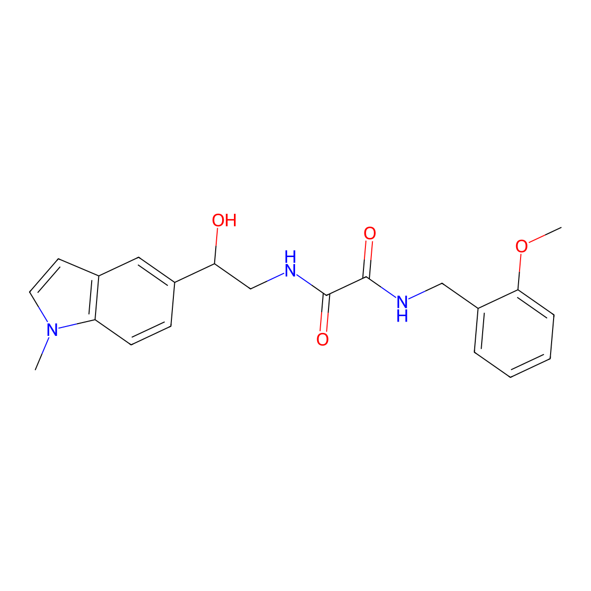 N1-(2-hydroxy-2-(1-methyl-1H-indol-5-yl)ethyl)-N2-(2-methoxybenzyl)oxalamide molecular structure, CAS 2034410-91-6