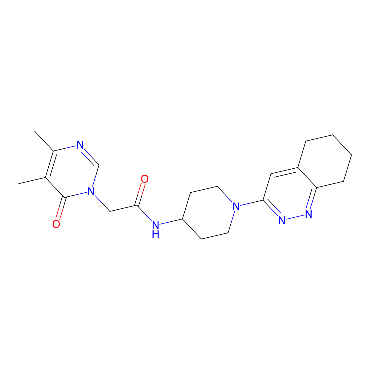 2-(4,5-dimethyl-6-oxopyrimidin-1(6H)-yl)-N-(1-(5,6,7,8-tetrahydrocinnolin-3-yl)piperidin-4-yl)acetamide molecular structure, CAS 2034410-94-9