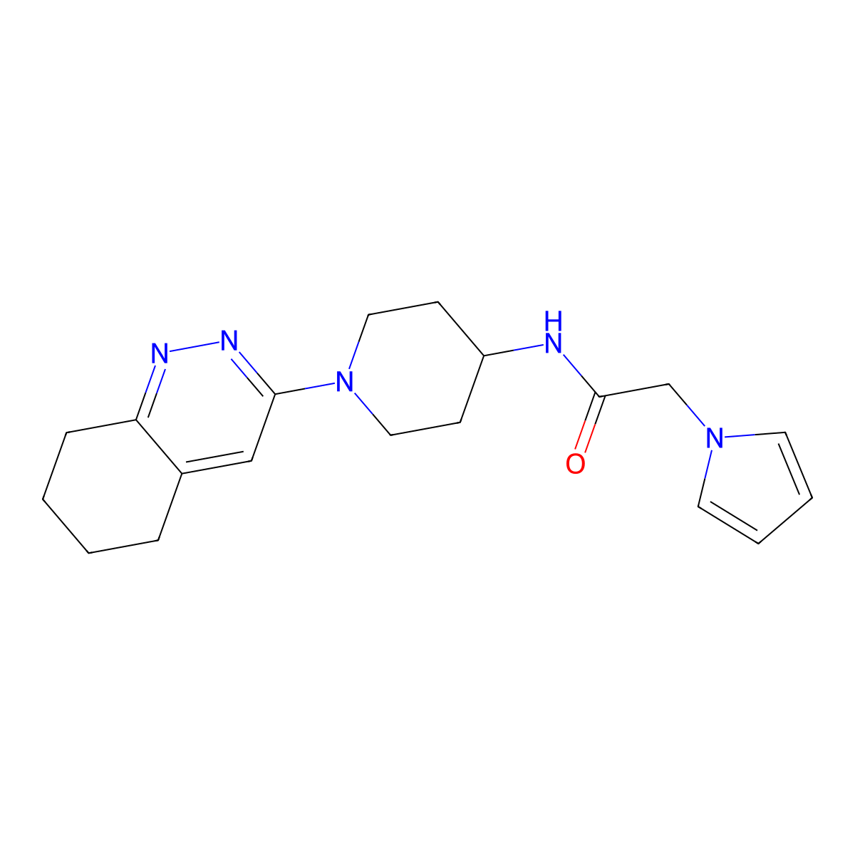 2-(1H-pyrrol-1-yl)-N-[1-(5,6,7,8-tetrahydrocinnolin-3-yl)piperidin-4-yl]acetamide molecular structure, CAS 2034411-02-2