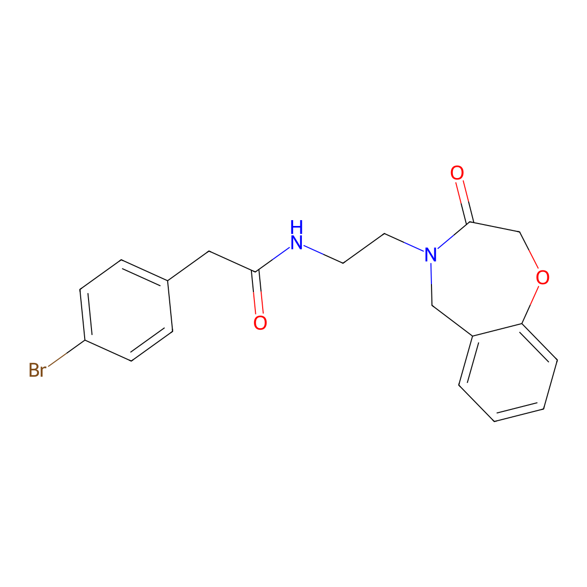 2-(4-bromophenyl)-N-(2-(3-oxo-2,3-dihydrobenzo[f][1,4]oxazepin-4(5H)-yl)ethyl)acetamide molecular structure, CAS 2034411-03-3