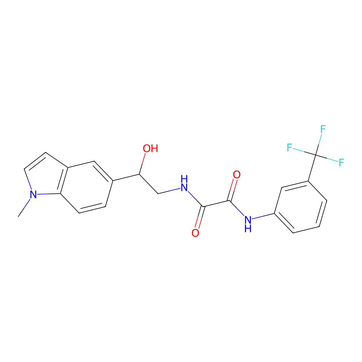 N1-(2-hydroxy-2-(1-methyl-1H-indol-5-yl)ethyl)-N2-(3-(trifluoromethyl)phenyl)oxalamide molecular structure, CAS 2034411-09-9