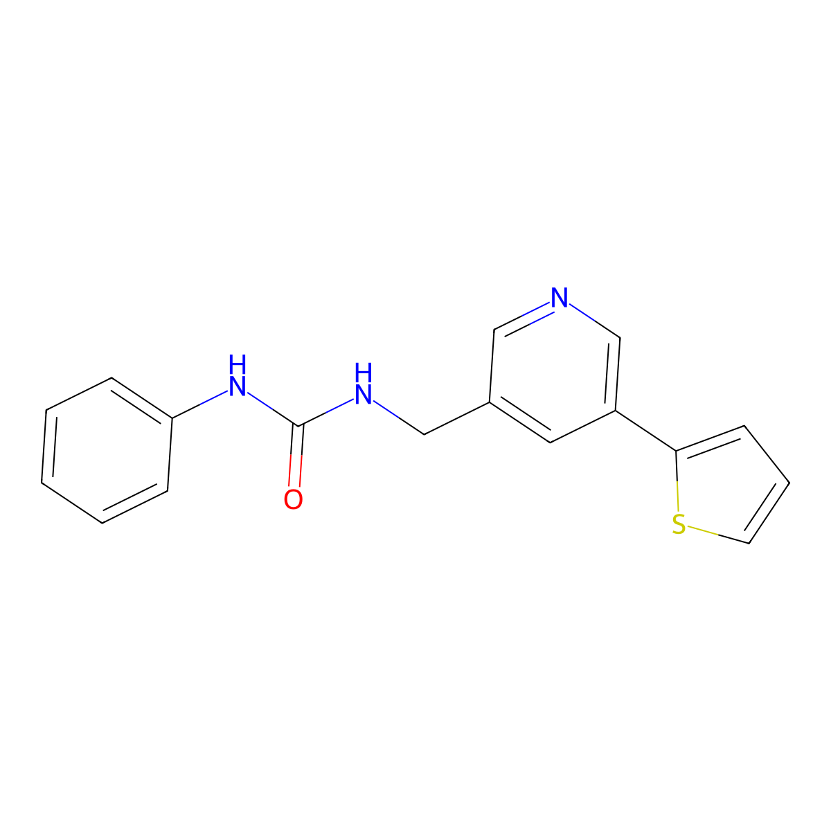 1-Phenyl-3-((5-(thiophen-2-yl)pyridin-3-yl)methyl)urea molecular structure, CAS 2034411-10-2