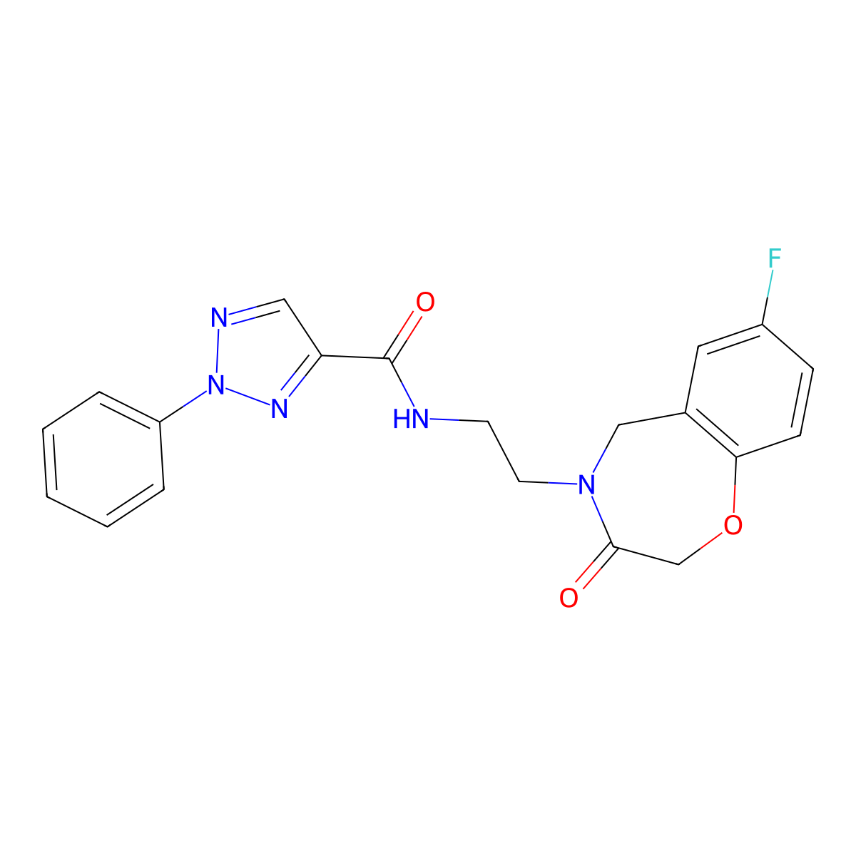 N-(2-(7-fluoro-3-oxo-2,3-dihydrobenzo[f][1,4]oxazepin-4(5H)-yl)ethyl)-2-phenyl-2H-1,2,3-triazole-4-carboxamide molecular structure, CAS 2034411-11-3