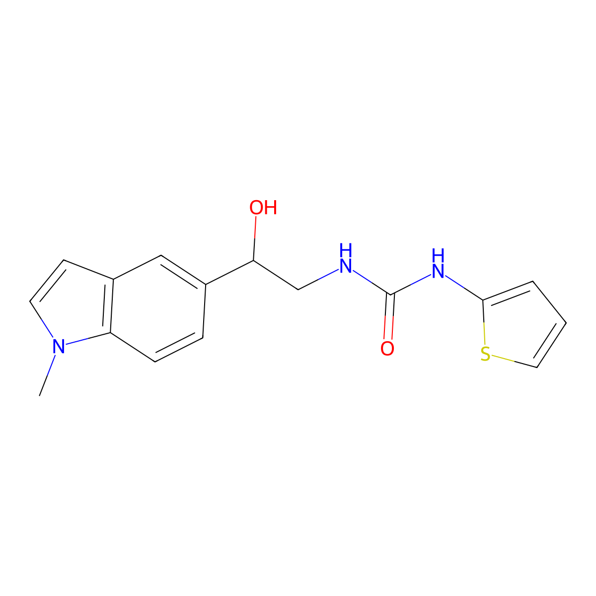 1-(2-hydroxy-2-(1-methyl-1H-indol-5-yl)ethyl)-3-(thiophen-2-yl)urea molecular structure, CAS 2034411-18-0