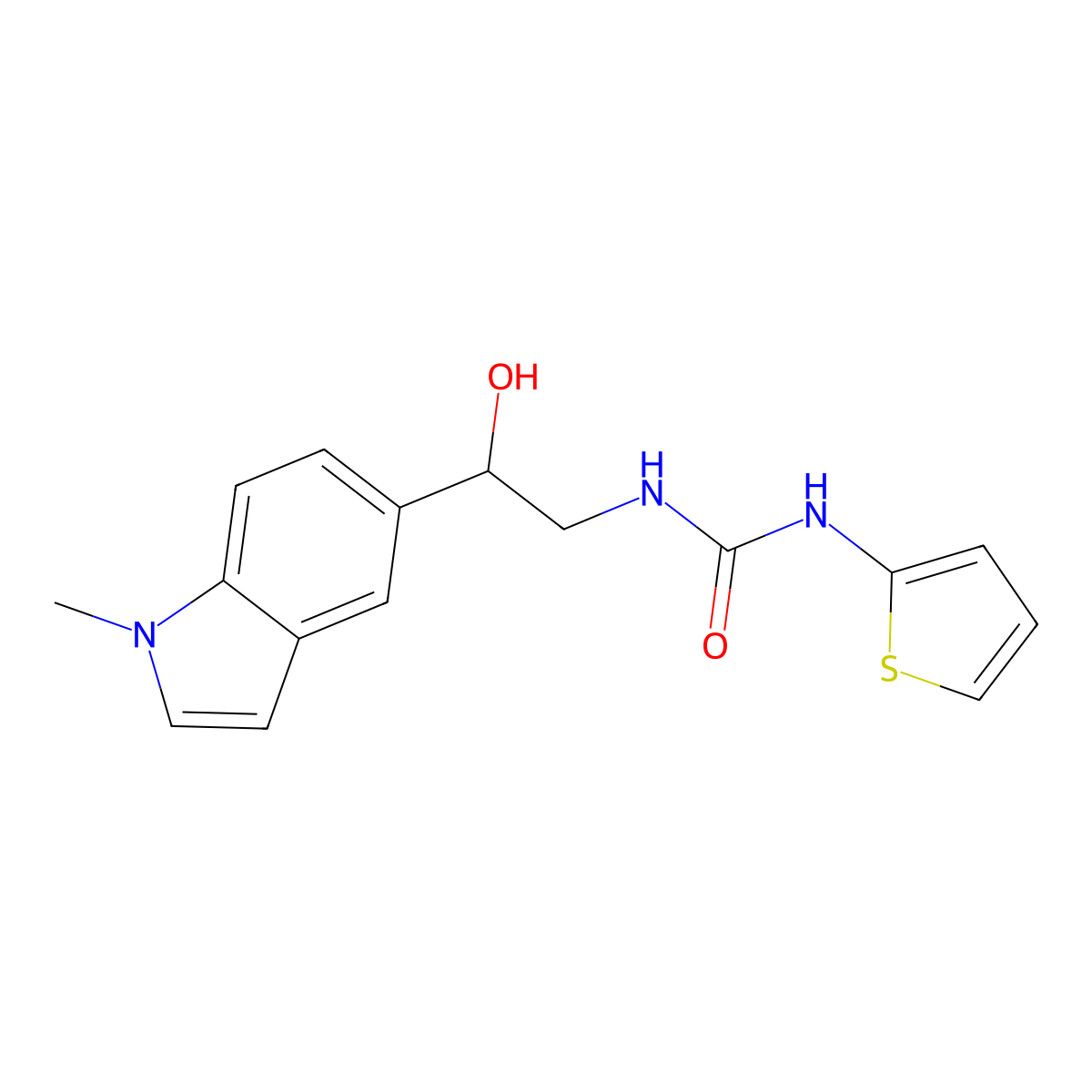 1-(2-hydroxy-2-(1-methyl-1H-indol-5-yl)ethyl)-3-(thiophen-2-yl)urea molecular structure, CAS 2034411-18-0