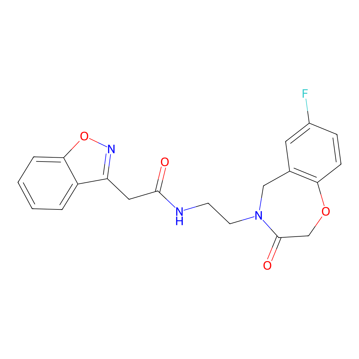 2-(benzo[d]isoxazol-3-yl)-N-(2-(7-fluoro-3-oxo-2,3-dihydrobenzo[f][1,4]oxazepin-4(5H)-yl)ethyl)acetamide molecular structure, CAS 2034411-19-1