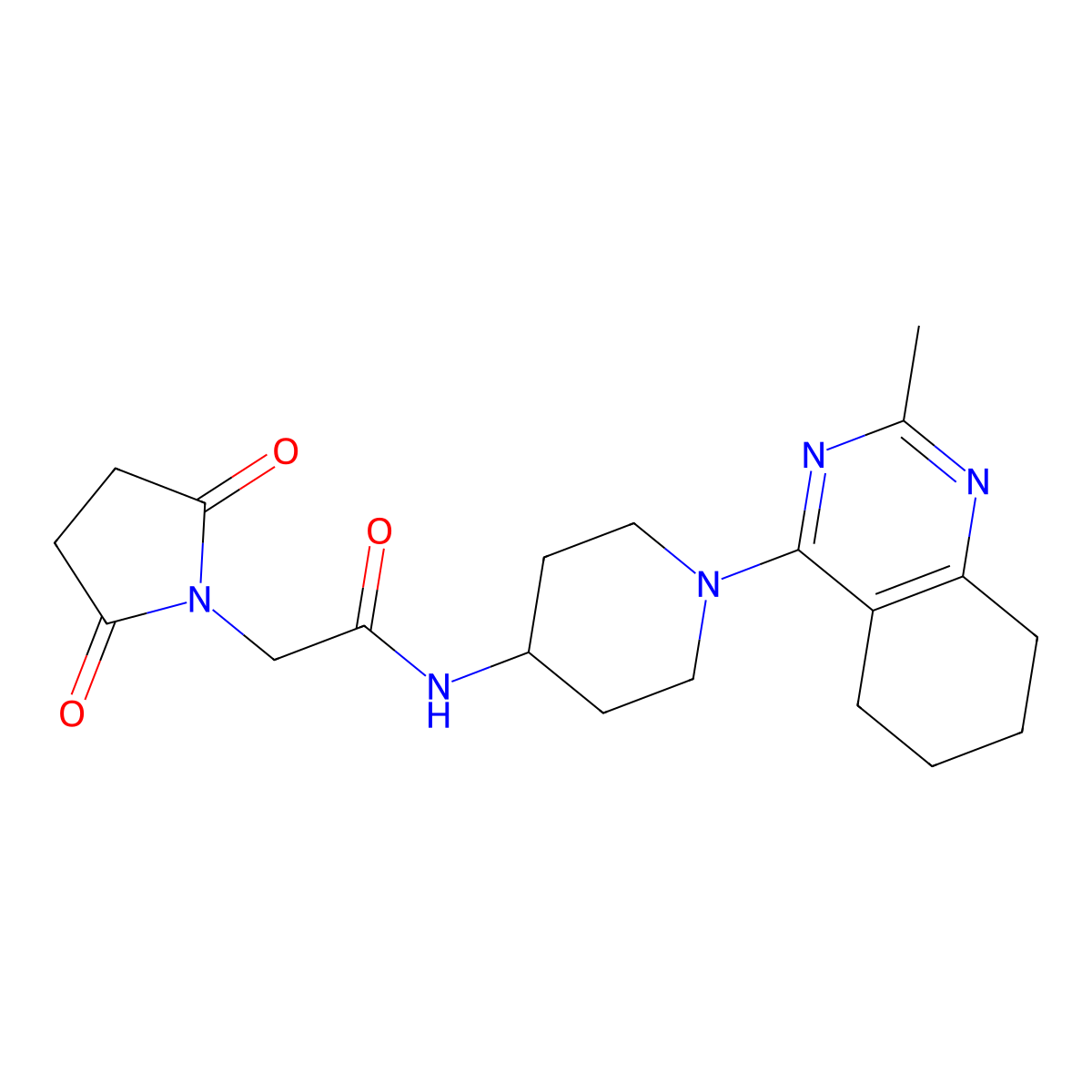 2-(2,5-dioxopyrrolidin-1-yl)-N-[1-(2-methyl-5,6,7,8-tetrahydroquinazolin-4-yl)piperidin-4-yl]acetamide molecular structure, CAS 2034411-26-0
