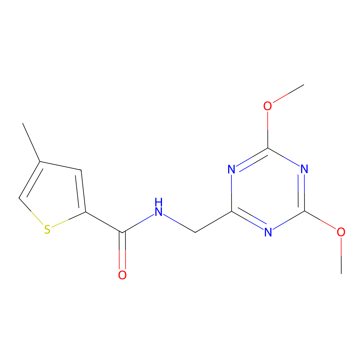 N-[(4,6-dimethoxy-1,3,5-triazin-2-yl)methyl]-4-methylthiophene-2-carboxamide molecular structure, CAS 2034411-32-8