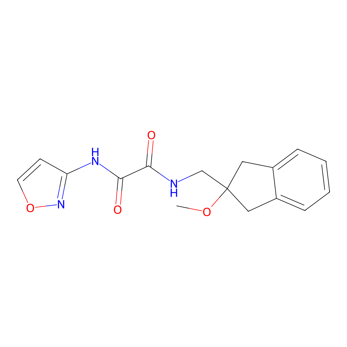 N1-(isoxazol-3-yl)-N2-((2-methoxy-2,3-dihydro-1H-inden-2-yl)methyl)oxalamide molecular structure, CAS 2034411-33-9
