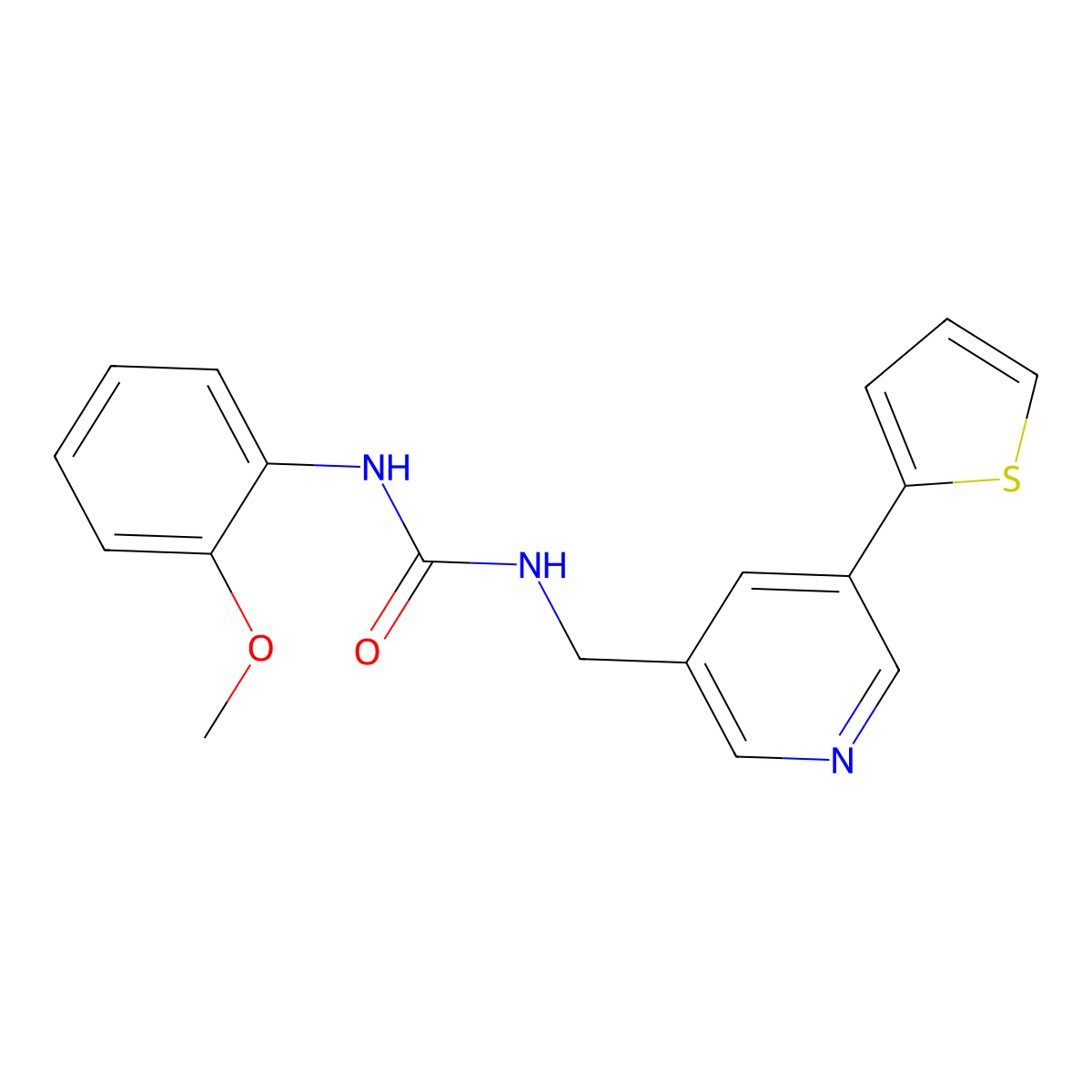 1-(2-Methoxyphenyl)-3-((5-(thiophen-2-yl)pyridin-3-yl)methyl)urea molecular structure, CAS 2034411-35-1