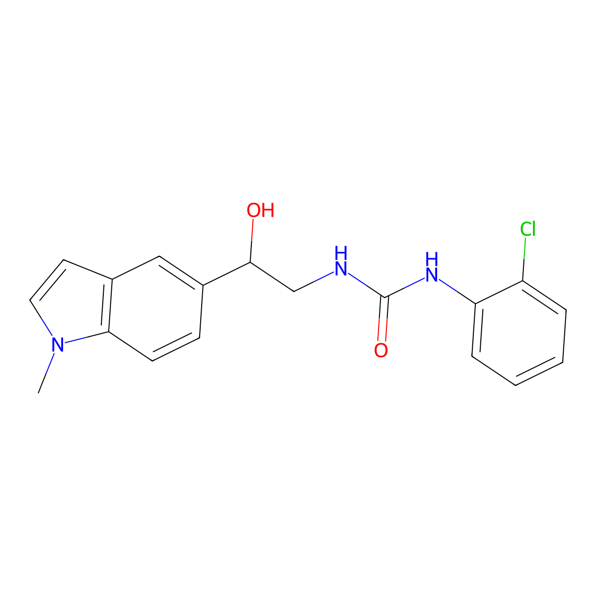 1-(2-chlorophenyl)-3-(2-hydroxy-2-(1-methyl-1H-indol-5-yl)ethyl)urea molecular structure, CAS 2034411-42-0