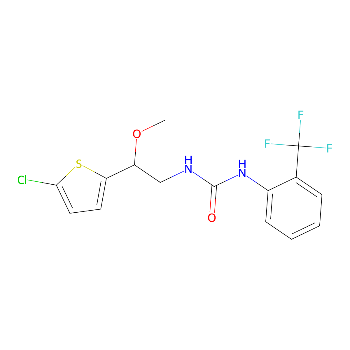 1-(2-(5-Chlorothiophen-2-yl)-2-methoxyethyl)-3-(2-(trifluoromethyl)phenyl)urea molecular structure, CAS 2034411-44-2