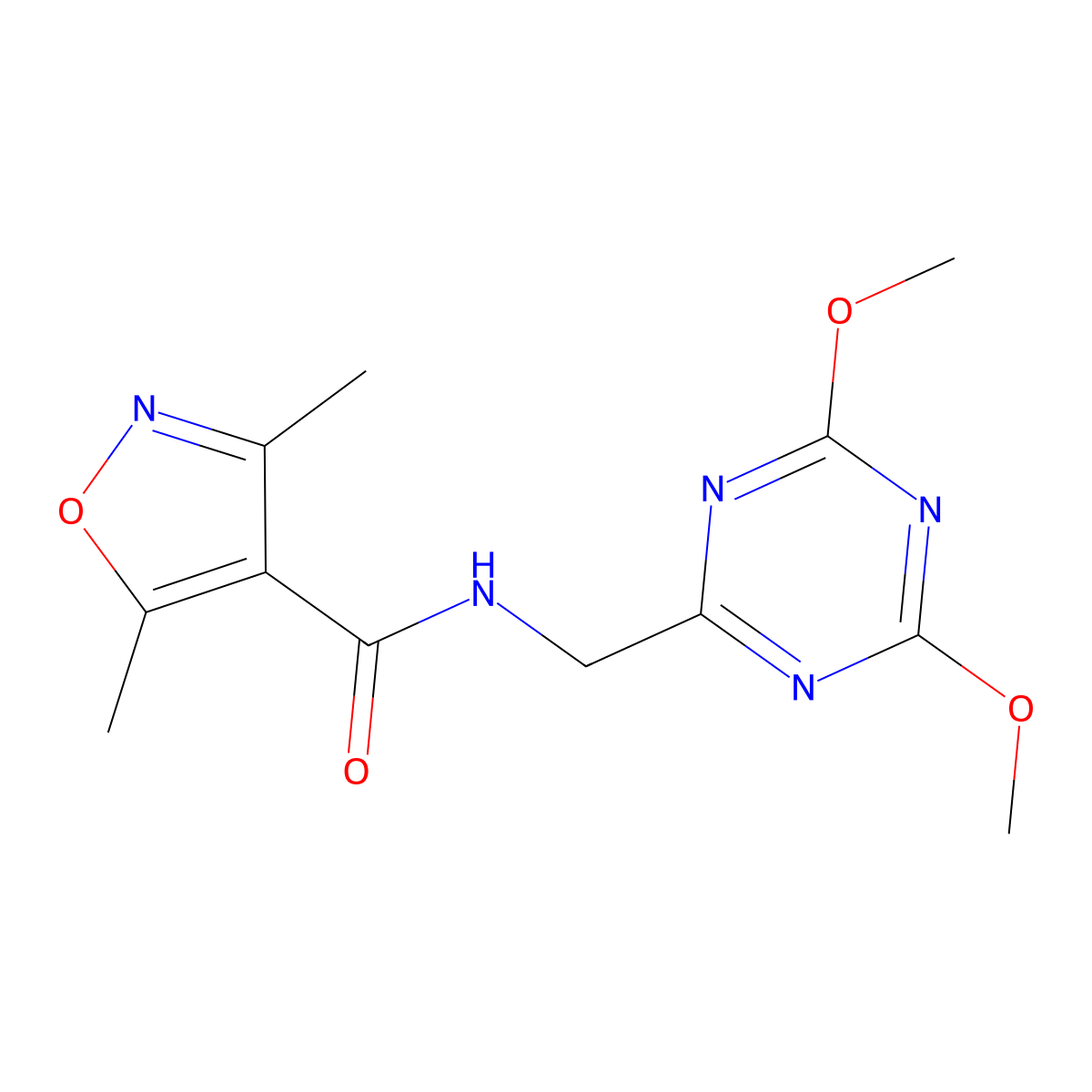 N-((4,6-dimethoxy-1,3,5-triazin-2-yl)methyl)-3,5-dimethylisoxazole-4-carboxamide molecular structure, CAS 2034411-49-7